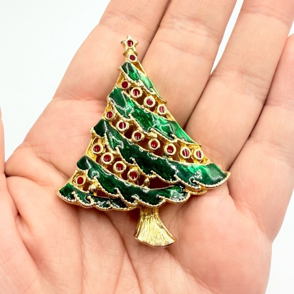 Vintage 9 Christmas Brooch Pin assortment Christmas Tree, Bells Candycane Lots - Picture 4 of 12